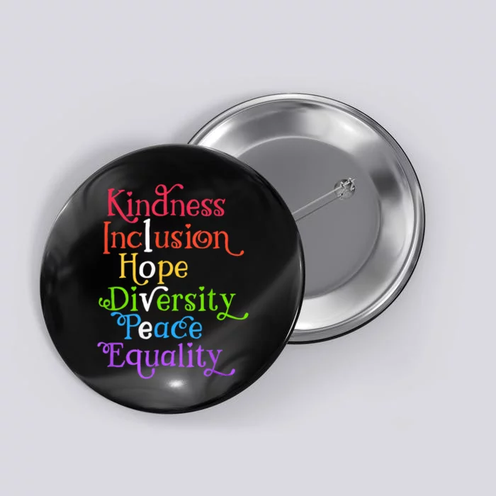 Kindness Love Inclusion Equality Diversity Human Rights Button