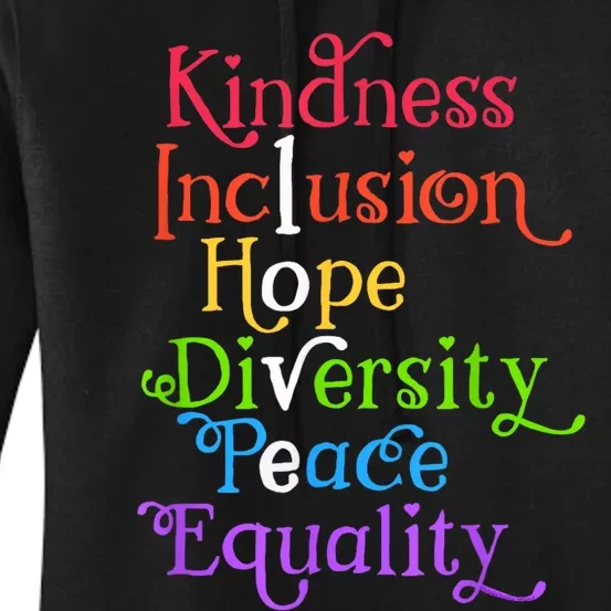 Kindness Love Inclusion Equality Diversity Human Rights Women's Pullover Hoodie