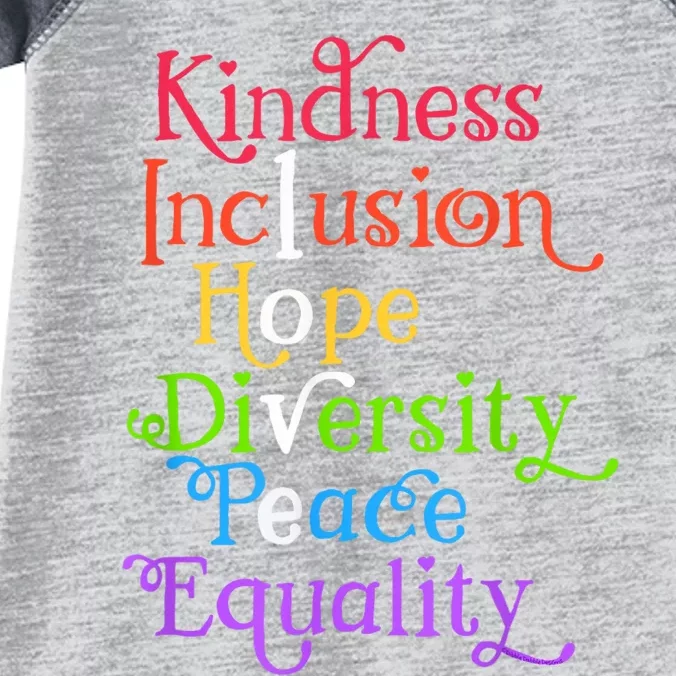 Kindness Love Inclusion Equality Diversity Human Rights Infant Baby Jersey Bodysuit