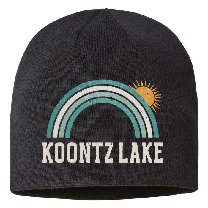 Koontz Lake Indiana Vintage Outdoors 8 1/2in Sustainable Knit Beanie