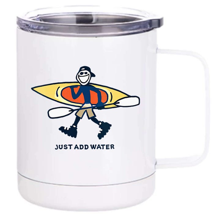 Kayak Lover Just Add Water Kayak Front & Back 12oz Stainless Steel Tumbler Cup