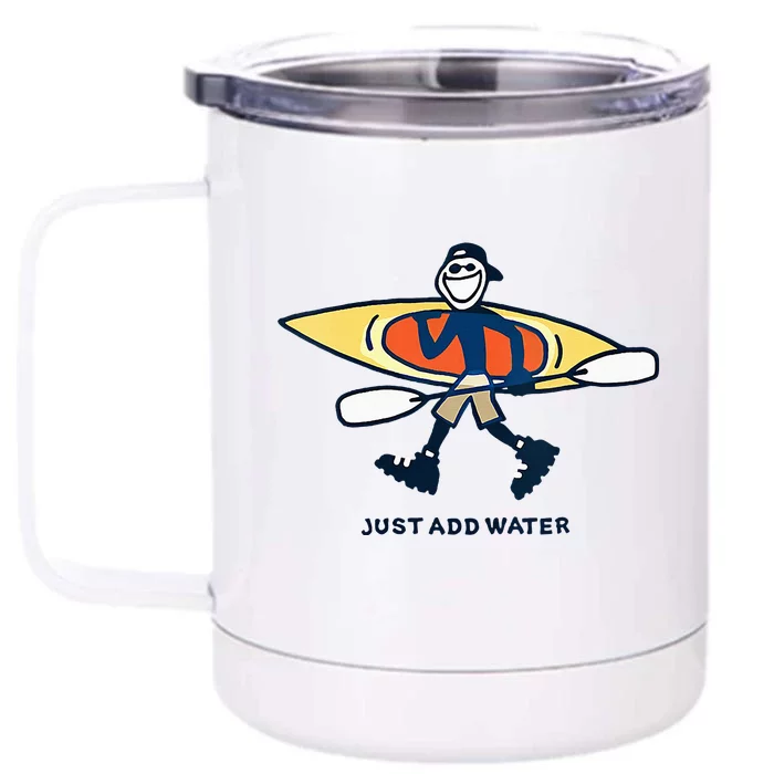 Kayak Lover Just Add Water Kayak Front & Back 12oz Stainless Steel Tumbler Cup