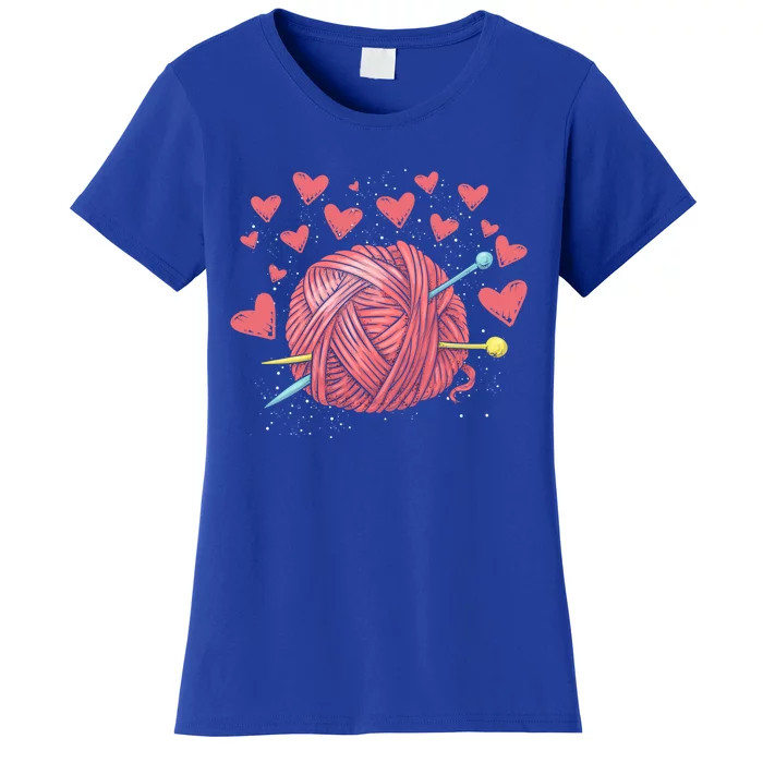 Knitting Lover Knitter Crocheter Hearts Crocheting Knitting Great Gift Women's T-Shirt