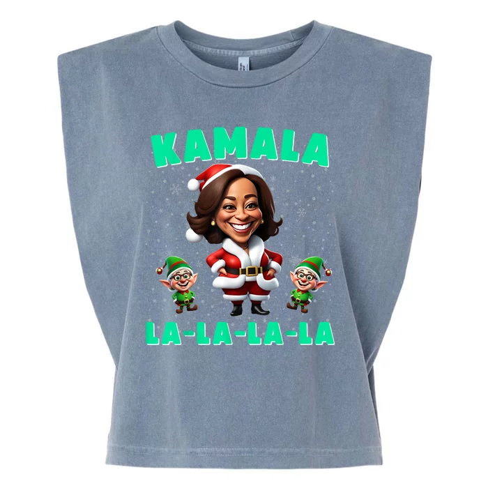 Kamala Lalalala Kamala Harris 2024 Funny Christmas Xmas Garment-Dyed Women's Muscle Tee