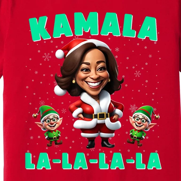 Kamala Lalalala Kamala Harris 2024 Funny Christmas Xmas Premium T-Shirt