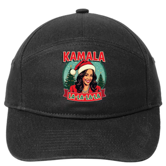 Kamala La La La La Funny Christmas Carol Santa Hat Xmas Pun 7-Panel Snapback Hat