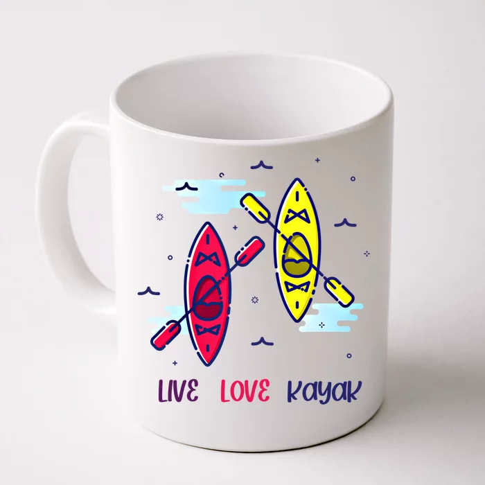 Kayaker Live Love Kayak Canoe Paddling Water Sport Kayaking Gift Front & Back Coffee Mug