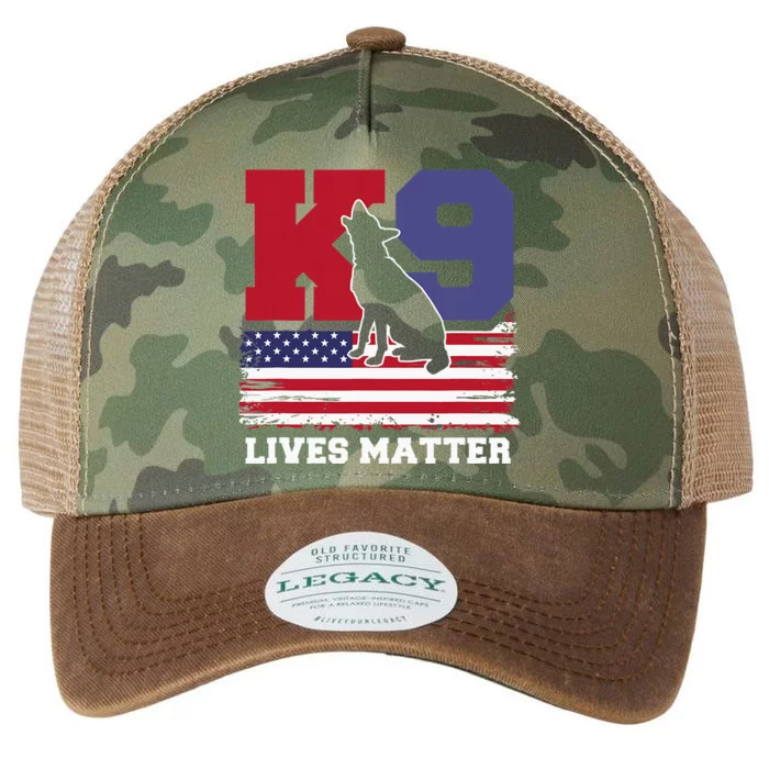 K9 Lives Matter K9 Police Dog Usa American Flag Legacy Tie Dye Trucker Hat