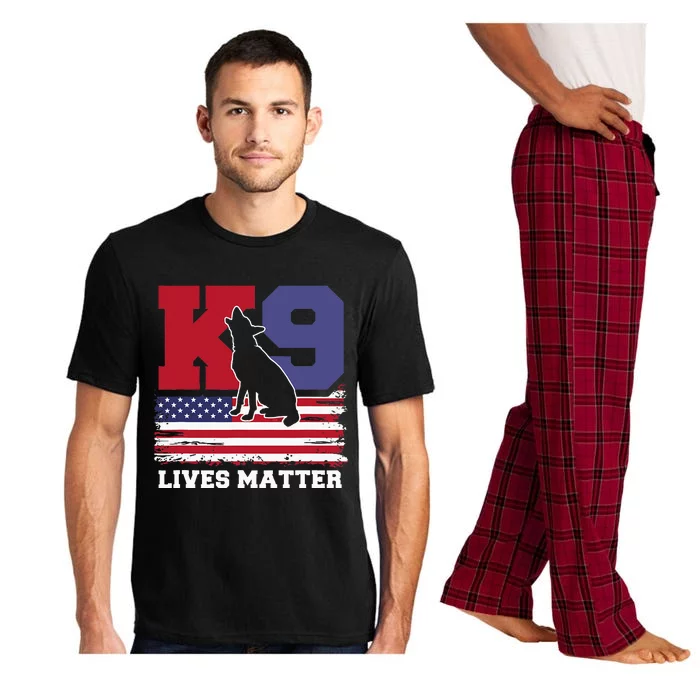 K9 Lives Matter K9 Police Dog Usa American Flag Pajama Set