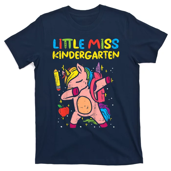 Kids Little Miss Kindergarten Dab Unicorn First Day Of Girl T-Shirt