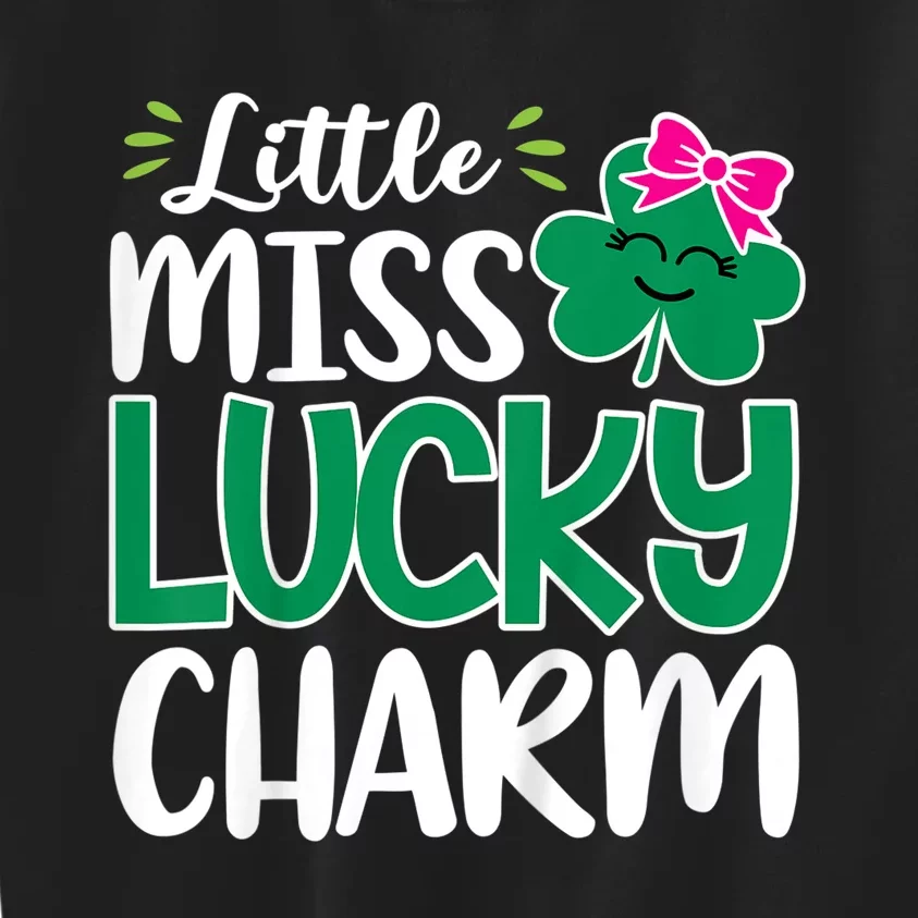 K.i.d.s Little Miss Lucky Charm Shamrock St Patricks Day Girls K.i.d.s Kids Sweatshirt