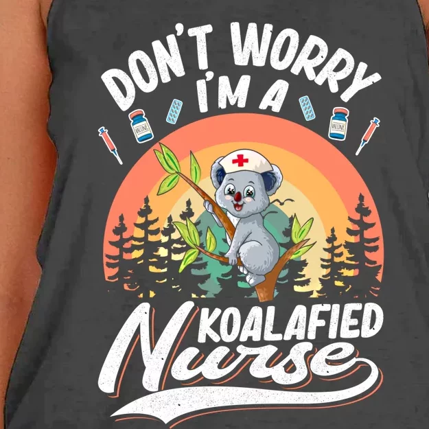 Koala Lover Nurse Cute Nursing Health Care Gift Women's Knotted Racerback Tank