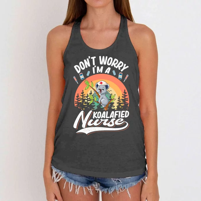 Koala Lover Nurse Cute Nursing Health Care Gift Women's Knotted Racerback Tank