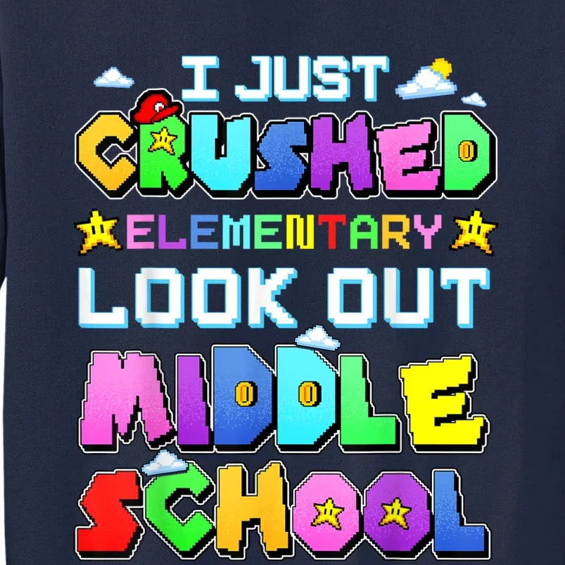 Kids Look Out Middle School Funny Gamer Back To School Tall Sweatshirt