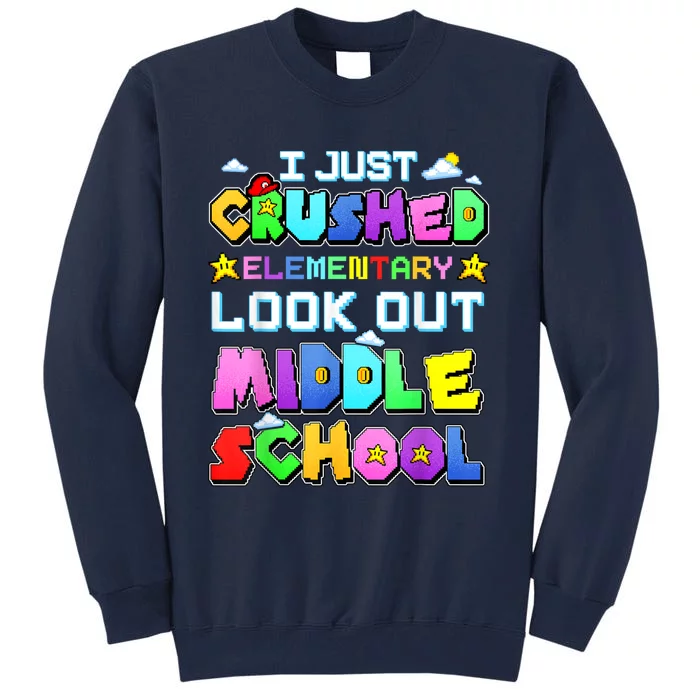 Kids Look Out Middle School Funny Gamer Back To School Tall Sweatshirt