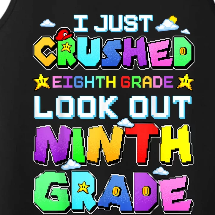 Kids Look Out Ninth Grade Funny Gamer Back To School Performance Tank