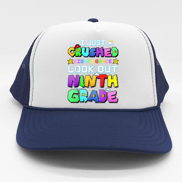 Kids Look Out Ninth Grade Funny Gamer Back To School Trucker Hat