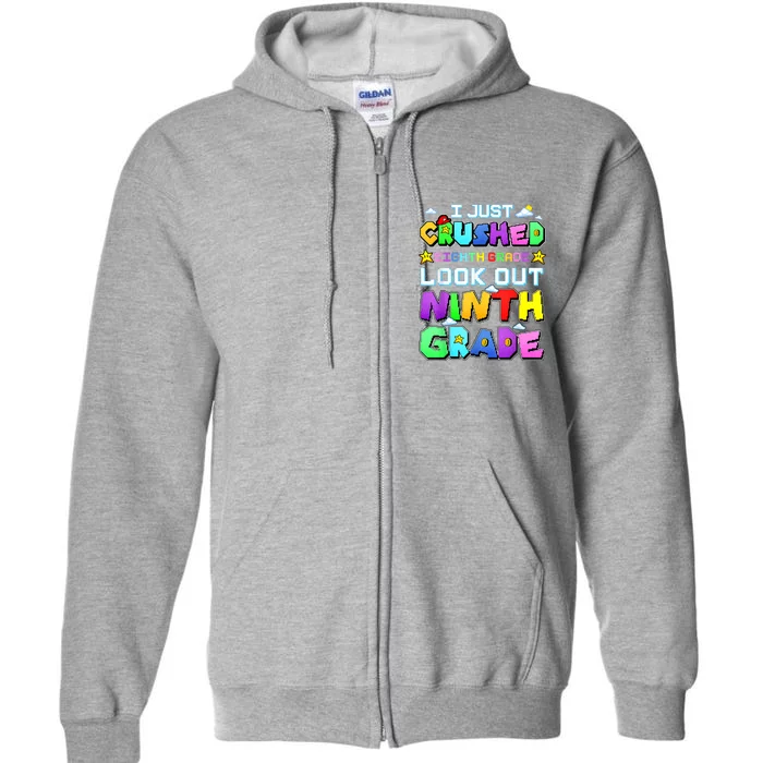 Kids Look Out Ninth Grade Funny Gamer Back To School Full Zip Hoodie