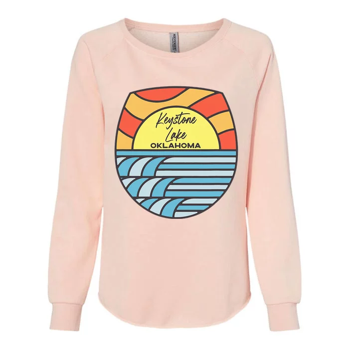 Keystone Lake Oklahoma Ok Sunset Vacation Souvenir Womens California Wash Sweatshirt