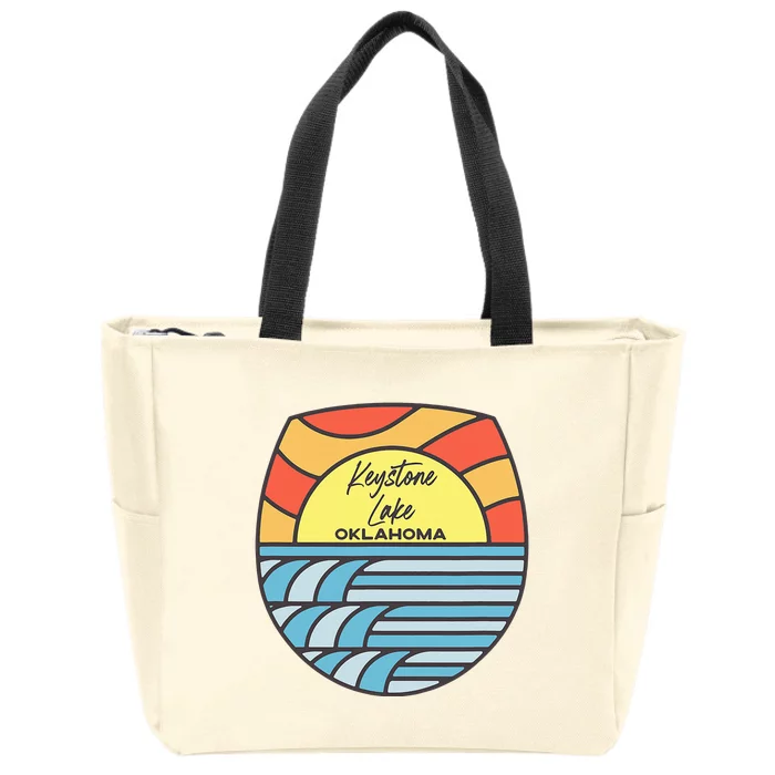 Keystone Lake Oklahoma Ok Sunset Vacation Souvenir Zip Tote Bag