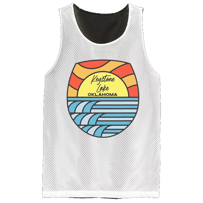 Keystone Lake Oklahoma Ok Sunset Vacation Souvenir Mesh Reversible Basketball Jersey Tank