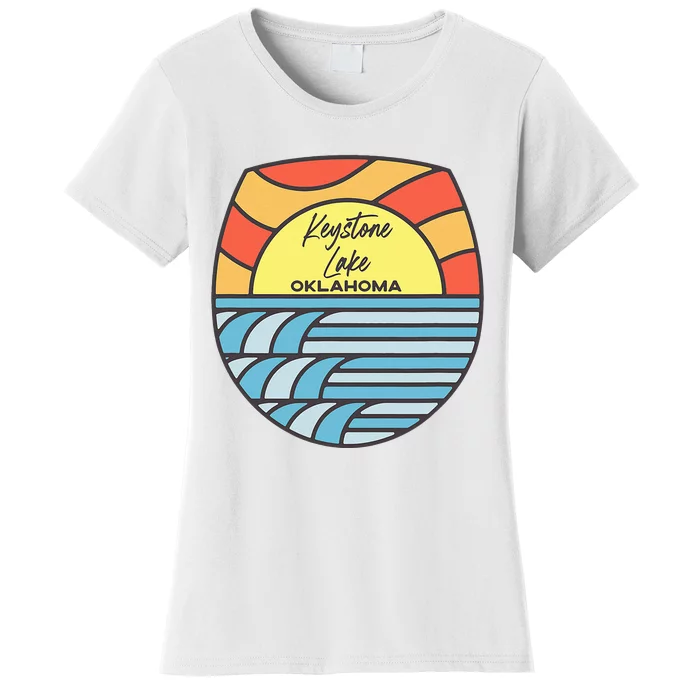 Keystone Lake Oklahoma Ok Sunset Vacation Souvenir Women's T-Shirt