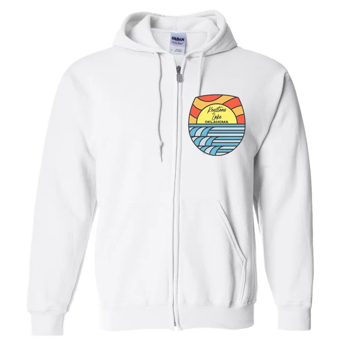 Keystone Lake Oklahoma Ok Sunset Vacation Souvenir Full Zip Hoodie