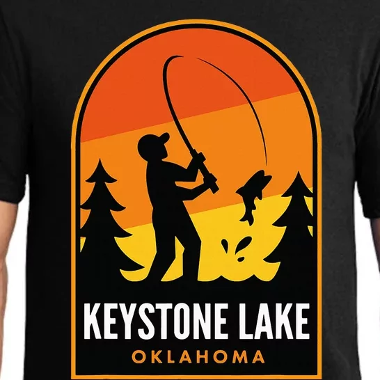 Keystone Lake Oklahoma Fishing Pajama Set