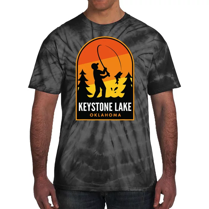 Keystone Lake Oklahoma Fishing Tie-Dye T-Shirt