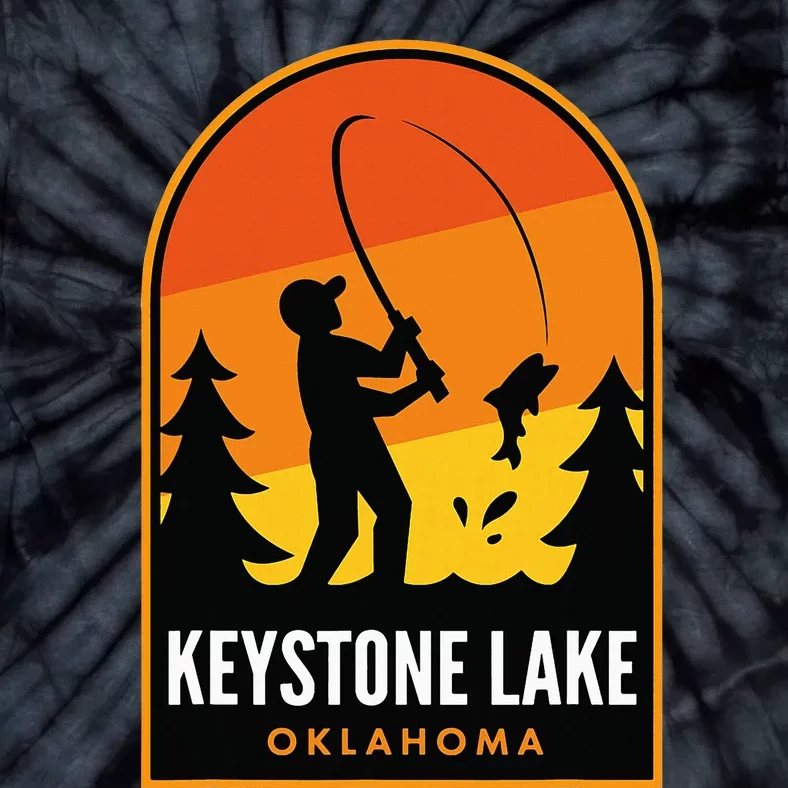 Keystone Lake Oklahoma Fishing Tie-Dye T-Shirt