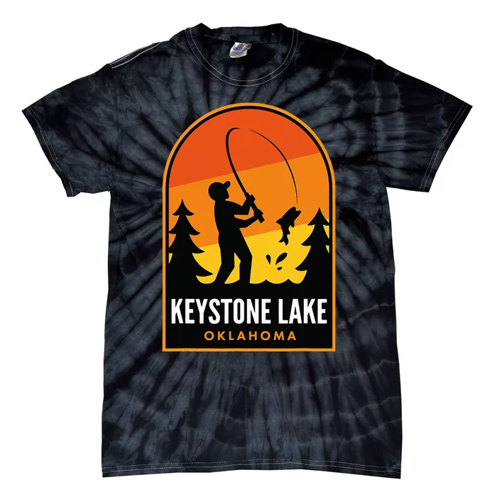 Keystone Lake Oklahoma Fishing Tie-Dye T-Shirt