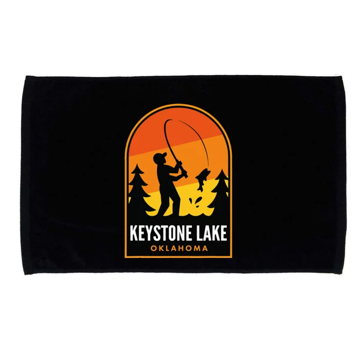 Keystone Lake Oklahoma Fishing Microfiber Hand Towel