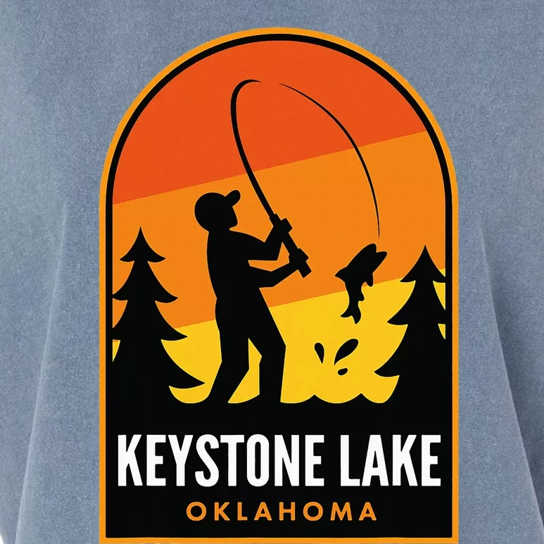 Keystone Lake Oklahoma Fishing Garment-Dyed Women's Muscle Tee