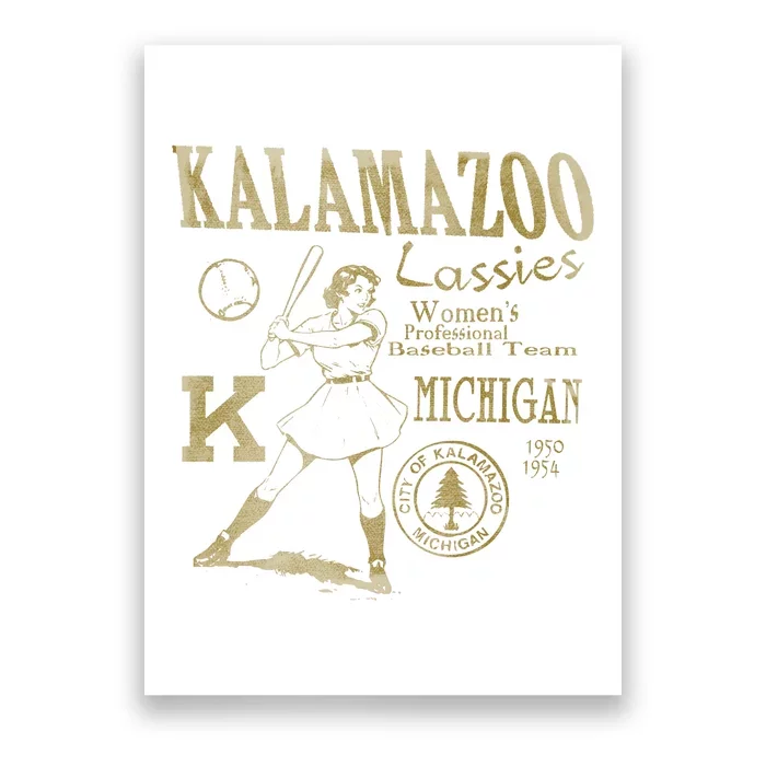 Kalamazoo Lassies Professional Women Baseball Team Poster