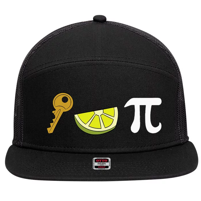 Key Lime Pie Dessert Food Pun Key Lime Pie 7 Panel Mesh Trucker Snapback Hat