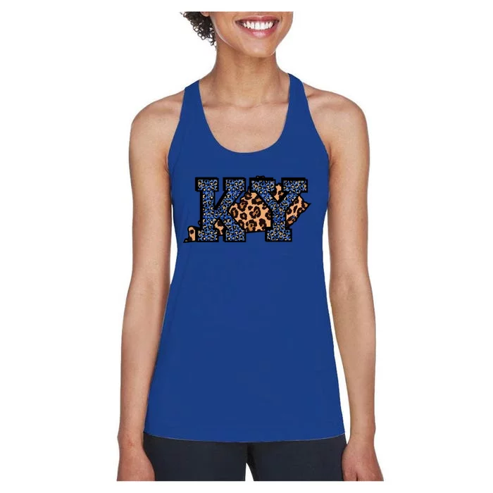 Kentucky Leopard Print Ky Pride Kentucky Cute State Gift Women's Racerback Tank