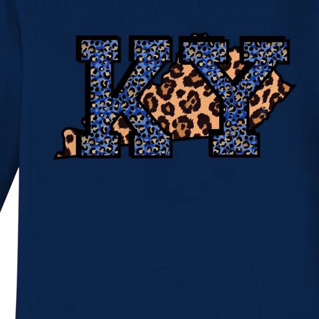 Kentucky Leopard Print Ky Pride Kentucky Cute State Gift Baby Long Sleeve Bodysuit