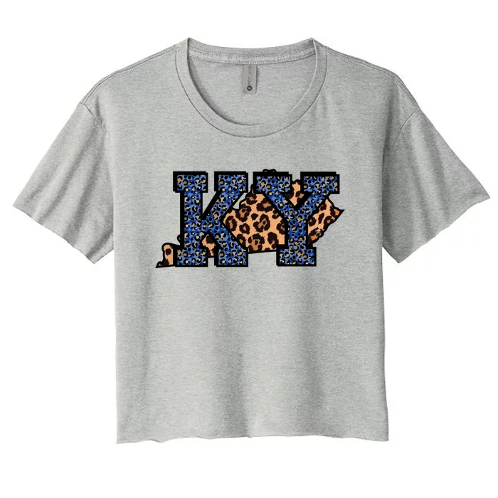 Kentucky Leopard Print Ky Pride Kentucky Cute State Gift Women's Crop Top Tee