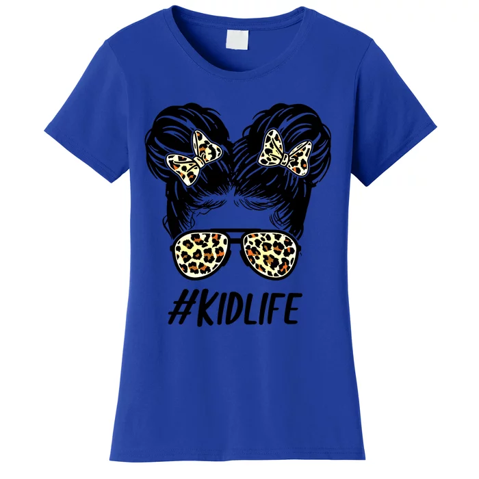 Kidlife Leopard Print #Momlife Mama Mimi Mommy Mother Day Gift Women's T-Shirt