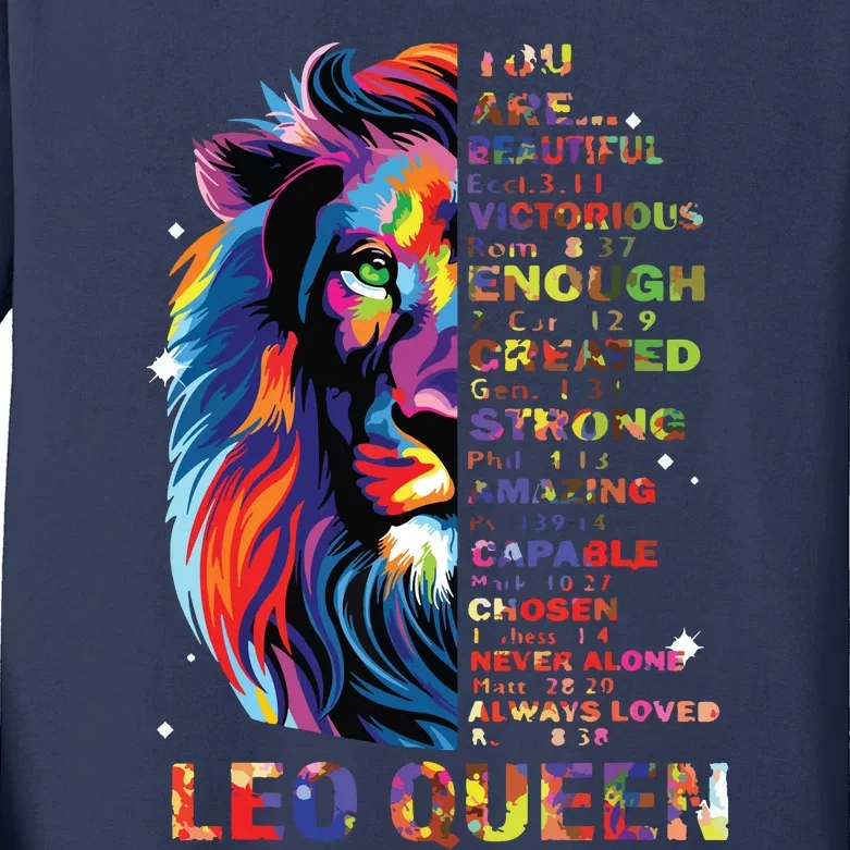 Ki Leo Queen Christian Bible Verse Costume Girl Kids Long Sleeve Shirt