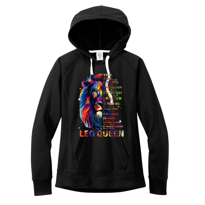 Ki Leo Queen Christian Bible Verse Costume Women's Fleece Hoodie