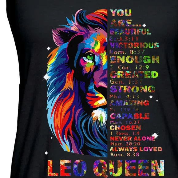 Ki Leo Queen Christian Bible Verse Costume Ladies Essential Flowy Tank