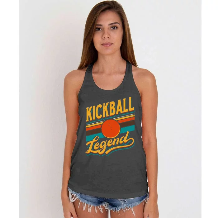 Kickball Legend Retro Kick Ball Player Women's Knotted Racerback Tank