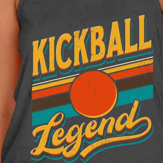 Kickball Legend Retro Kick Ball Player Women's Knotted Racerback Tank