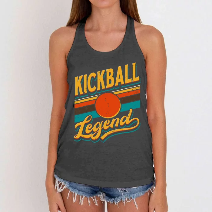 Kickball Legend Retro Kick Ball Player Women's Knotted Racerback Tank