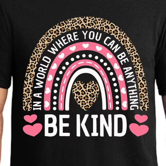 Kindness Leopard Rainbow Student Teacher Outfit Cute Be Kind Pajama Set