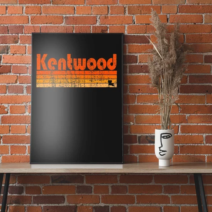 Kentwood Louisiana Retro 80s Style Poster