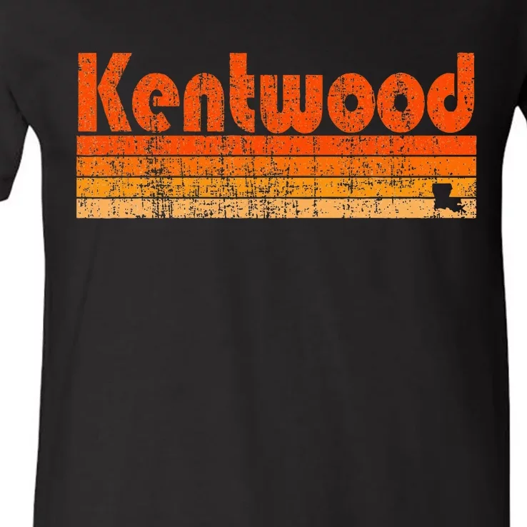 Kentwood Louisiana Retro 80s Style V-Neck T-Shirt