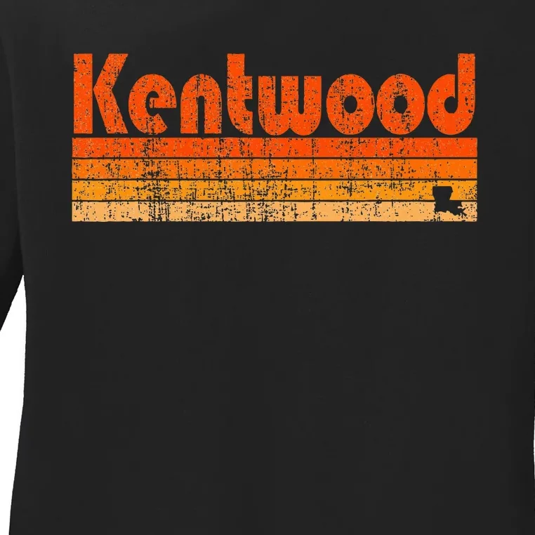 Kentwood Louisiana Retro 80s Style Ladies Long Sleeve Shirt