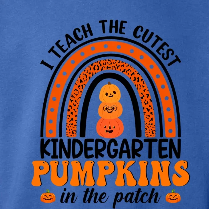 Kindergarten Leopard Rainbow I Teach The Cutest Pumpkins Great Gift Toddler Hoodie